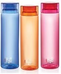 cello Unbreakable H20 Water Bottle 1000 ml Plastic Bottle(Pack of 3, Blue, Pink, Orange)