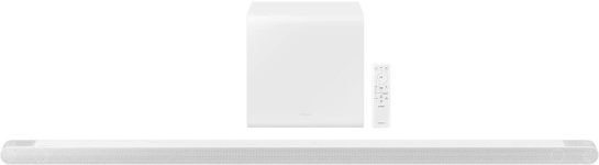 Samsung HW-S801B/XL Ultra Slim Wireless Dolby Digital Plus, Active Voice Amplifier 330 W Bluetooth Soundbar(White, 3.1.2 Channel)
