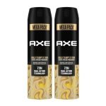 Axe Gold Temptation Long Lasting Deodorant Bodyspray For Men, 215ml, Pack of 2