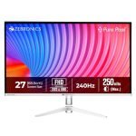 Zebronics 27 Inch FHD Gaming Monitor, 240Hz Refresh Rate, 1ms MPRT, Anti-Glare Display, 250 Nits, 16.7M Colors, Built-in Speakers, HDMI, DP, Bezel-Less Design, Speakers, Wall Mountable (EA27)