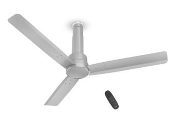 Havells 1200mm Elio BLDC Ceiling Fan | Remote Controlled, High Air Delivery Fan | 5 Star Rated, Upto 60% Energy Saving, 2+1* Year Warranty | (Pack of 1, Grey)