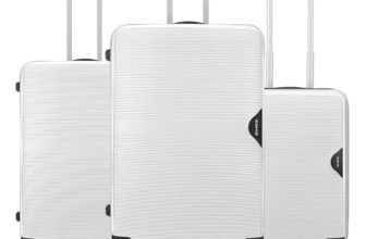 HRX Parabola 3-Piece Luggage Set Intergallcatic Grey Polypropylene Hard Shell Suitcase Set – Premium Travel Trolley Bags with 8 Spinner Wheels, Number Lock & Water Resistant Body