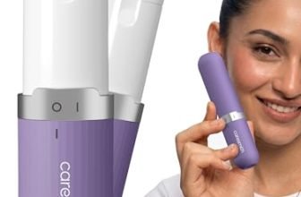 Caresmith Bloom 2-in-1 Rechargeable Facial Hair Removal Machine & Eyebrow Trimmer for Women | Painless Electric Epilator with Smart Light | Facial Shaver for Upper Lips, Chin, Cheeks, Peach Fuzz