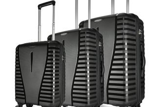 Aristocrat Airpro Set of 3 (Cabin+Medium+Large) Trolley Bags, Jet Black
