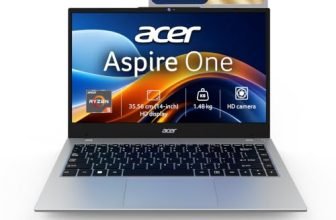 Acer Smartchoice Aspire One, AMD Ryzen 5-40, 8GB LPDDR5 RAM/ 512GB SSD, 14.0″/35.56cm WXGA Display, Win 11 Home, Pure Silver, 1.48KG, A114-43, Thin and Light Laptop