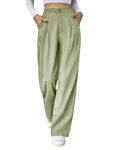 KOTTY Women’s Cotton Blend Straight Fit Cross Pocket Solid Trousers