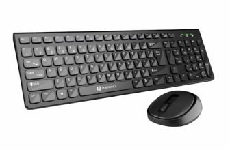 Portronics Key7 Combo Wireless Keyboard & Mouse Set with 2.4 GHz USB Receiver, 10m Working Range, 12 Shortcut Keys, Adjustable DPI, 10 Million Key Life & Click Life for PC, Laptop, Mac (Black)