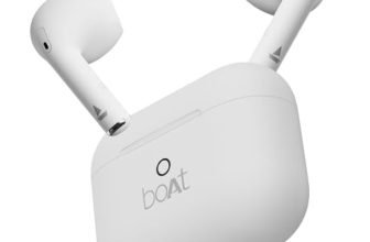 boAt Airdopes Joy, 35Hrs Battery, Fast Charge, IWP Tech, Low Latency, 2Mic ENx, Type-C Port, v5.3 Bluetooth Earbuds, TWS Ear Buds Wireless Earphones with mic (Swedish White)