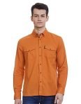 HammerSmith Men’s Casual Millennium Fit Shirt (HSCSM045_Orange 1 M)