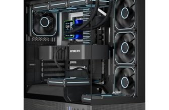 Ant Esports Crystal Neo Mid-Tower Gaming Cabinet – Black | Dual Tempered Glass 270° Ultra-Wide View | Pre-Installed 6 x 120mm Fans | USB Type-C | 360mm Radiator Support | 415mm GPU Support