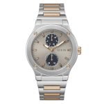 GUESS Jet Analog Watch for man with Grey Round Dial & Multicolor Stainless Steel Bracelet Band Water Resistant Men’s Wrist Watches – GW0795G2