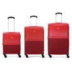 Aristocrat Drift Set of 3 Soft Case (S+M+L) Trolley Bags, Red