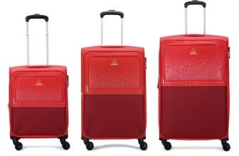 Aristocrat Drift Set of 3 Soft Case (S+M+L) Trolley Bags, Red