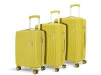 KAMILIANT by American Tourister Savvy | Trolley Bag Set of 3 (55+70+80 cms) for Travel| Hard Case Polypropylene (PP) Suitcase | 360° 8-Wheel Luggage Trolley | Combination Lock | Cress Green