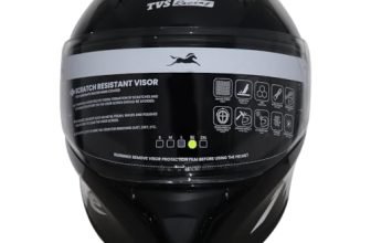 TVS Apache Full Face Premium Helmet: Ultimate Men’s Bike Helmet, Ideal Helmets for Men, Bike Helmet for Men, Superior Full Face Helmet for Men’s Bike – Safety and Style Combined (Black & Yellow-XL)