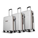 Aristocrat Atlas Set of 3 (Cabin+Medium+Large) Hard Case Trolley Bags, White