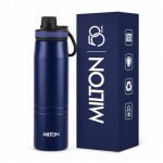 Milton Sparkle 600 Thermosteel Water Bottle with Easy Sip Cap and Handle, 620 ml, Vacuum Insulated Stainless Steel, Hot and Cold, On The Go Bottle for Office College, Blue