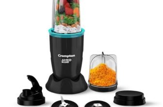 Crompton Ameo Blend | Nutri blender | Smoothie Maker | Mixer Grinder | 400 watts powerful motor | 2 Food grade jars | Sipper Cap | Storage lid | 2 years warranty | Black & Sea Green Color