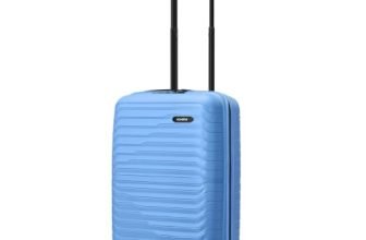 HRX Kyoto Cabin Size Light Blue Polypropylene Hard Shell Suitcase – Premium Travel Trolley Bag with 8 Spinner Wheels, Number Lock & Water Resistant Body