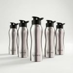 Lifelong 750ml Stainless Steel Water Bottle Pack of 5 | Leak-Proof & Durable | Easy to Clean | Odour-Free | Rust-Free Build, Secure Cap & Easy Grip | Ideal for School, Office, Travel & Gym (Silver)
