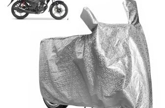Sulfar Bike Cover for Honda Shine 125 (Standard) | Waterproof, Dustproof & UV Protected | All Weather Two Wheeler Cover (Silver) New 2026 Variants