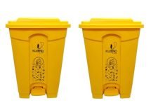 Cello Strong Plastic Step-On Pedal Garbage Dustbin 60 Ltr, (YELLOW/YELLOW) Combo