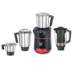 Prestige 1000 Watts Hercules with 4 Jars (3 Stainless Steel Jars + 1 Juicer Jar)| Juicing and Blending Jar with Sieve| Pure Copper Motor| Flow-Breaker Design |4 Super Efficient Blades| Red & Black