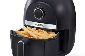 Borosil Best 2.8 L Air Fryer | 4 in 1 Function with QuickFry Technology, Auto Off Function | Air Fryer for Bake, Grill, Roast, Reheat etc. | 90% Less Oil | 2 Year Warranty | Black