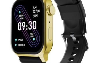 Fire‑Boltt Rise Smart Watch 1.85″ HD Display with Bluetooth Calling, AI Voice Assistant, Rotating Crown,SpO2 & Heart Rate Monitor, 120+ Sports Modes,IP67 Waterproof Smart Watch for Men & Women – Black