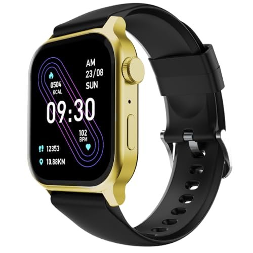 Fire‑Boltt Rise Smart Watch 1.85″ HD Display with Bluetooth Calling, AI Voice Assistant, Rotating Crown,SpO2 & Heart Rate Monitor, 120+ Sports Modes,IP67 Waterproof Smart Watch for Men & Women – Black
