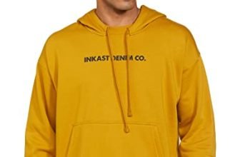 Amazon Brand – INKAST Men’s Cotton Blend Oversized Hooded Sweatshirt (IN-A22-SW-11_Honey Mustard_2XL)