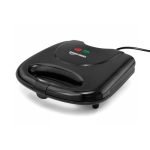 Amazon Basics 2-Slice Sandwich Maker 750W | Non-Stick Coated Plates | Thermostatic Temperature Control | Cool-Touch Handle | Power & Ready Indicator Lights | Overheat Protection | Upright Storage Design | BIS Certified | Black