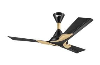 Orient Electric’s 1200 mm Wendy| Decorative ceiling fan with dual-toned blades| Anti-rust blades| High-speed fan with PSPO technology|100% Copper motor | 2-year warranty | Metallic Black-Gold