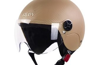 Steelbird SBH-16 Ruby ISI Certified Open Face Helmet with Skull Cap