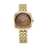 Titan Aura Phase Quartz Analog Brown Dial Golden Stainless Steel Strap Watch for Women-95241YM01