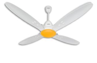 USHA Bloom Lily Nova 4-Blade BLDC Ceiling Fan |100% Copper Motor |Bi-Directiona|RF Remote |Sleep, Boost & Timer Mode |Whisper-Quiet |Dust-Resistant |3Y Motor & 2Y PCB Warranty | White & Saffron Yellow