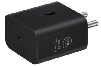 Samsung Original 25W USB Type-C Travel Adaptor Without Cable for Google Pixel, Xiaomi, Motorola, iPhone, Samsung Galaxy Tab S/A Series, Galaxy S10/M54/M55/A80/A90/S25/S24, Black