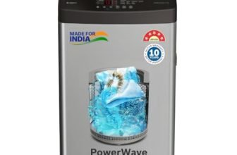 Bosch 8 kg 5 Star Fully Automatic Top Load Washing Machine,PowerWave Wash,Inbuilt Dual Lint Filter, Stainless Steel VarioDrum with 5 fin Pulsator, Flex Drain, Water Save,Dark Grey (WOE80AH0IN)