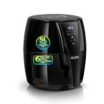 Glen Digital Air Fryer 5L, 1500W Large Airfryer with 6 Pre-Set Function, Non-Stick Basket, Auto Sleep & Shut Off, Timer & Temperature Control, Bake Fry Roast & Grill with Less Oil – Black (SA3041DIGI)