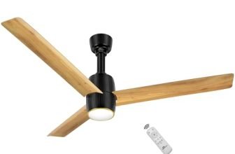 RR Signature OPUL AIR 1200mm BLDC Underlight Ceiling Fan with 100% Pure Copper Motor – 35W | 350 RPM High Speed | Remote Control & LED Light | 3 Light Modes | 3 Year Warranty – PINE WOOD