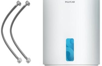 POLYCAB Emerald Plus 5-Star 10 Litre Water Heater (Geyser) | Free Connecting Pipe | 5-Year Tank Warranty| Faster Heating, For High Rise BuildingShock Resistant (White)