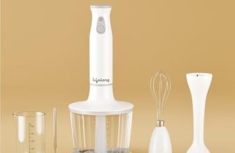 Lifelong 450W Low Noise Electric Blender with Chopper, Beaker, Whisk & Frother | Multipurpose Kitchen Appliance for Smoothies, Baby Food, Cake Mixing & Coffee Frothing| Stainless Steel Blades(LLHBZ07)