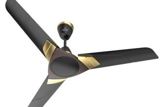 Polycab Aereo Plus Star Rated, 1200mm Ceiling Fan For Home | High Speed & Air Delivery | Saves Up To 33% Electricity, Rust-Proof Blades, 52 Watt | 3-yr Warranty (Matt Black Choclate Gold)