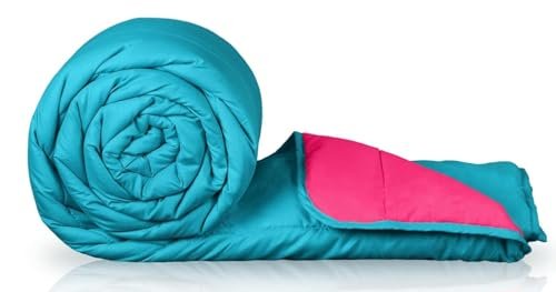 Zinnia Ultra Soft Microfibre Reversible Comforter – Double 230 x 255 CM, Pink and Teal(Solid – Vibrant)