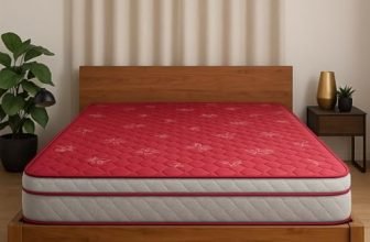 Coirfit LUXURINO Pillow Top with ISPT Tech. 6 Inch King Size Bonnell Spring Mattress 78X72 Inches with 7 Year Warranty | Firm Support Bed Mattress | Hotel Like Bounce | Orthopedic Comfort, Red