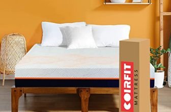 Coirfit Naturale 100% Natural Pincore Latex Eco Friendly 7-Zone Sleeping System 8 Inch King Size Mattress with All Organic Outer Fabric Medium Firm with 2 Free Pillows (72″x72″x8″) Roll Pack