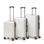 VLITE Columbia Set of 3 (S+M+L) Lightweight Polypropylene Suitcase | Anti-Theft Double Zipper | Built-in Number Lock | Spacious & Durable Luggage | 3-Year Warranty