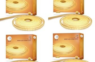 wipro Garnet 5 Meters LED Strip Light| 120 LEDs/mtr | Warm White | IP65-Waterproof | Flexible Rope Light for Outdoor & Indoor Decoration|Strip for Balcony, False Ceiling|Pack of 4