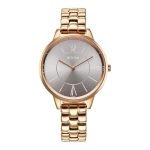 Titan Neo Quartz Analog Grey Dial Rose Gold Metal Strap Watch for Women