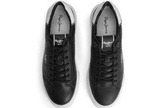 Pepe Jeans Men’s Eaton Basic Lightweight Black Cupsole Sneakers, 8